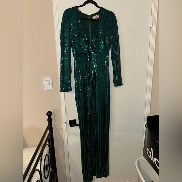 sachin and babi light blue dress Club L Sequin Sheer Maxi Dress Galaxy Champagne Sequin Turtle-Neck Long- Sleeve Maxi Dress UK main image 0